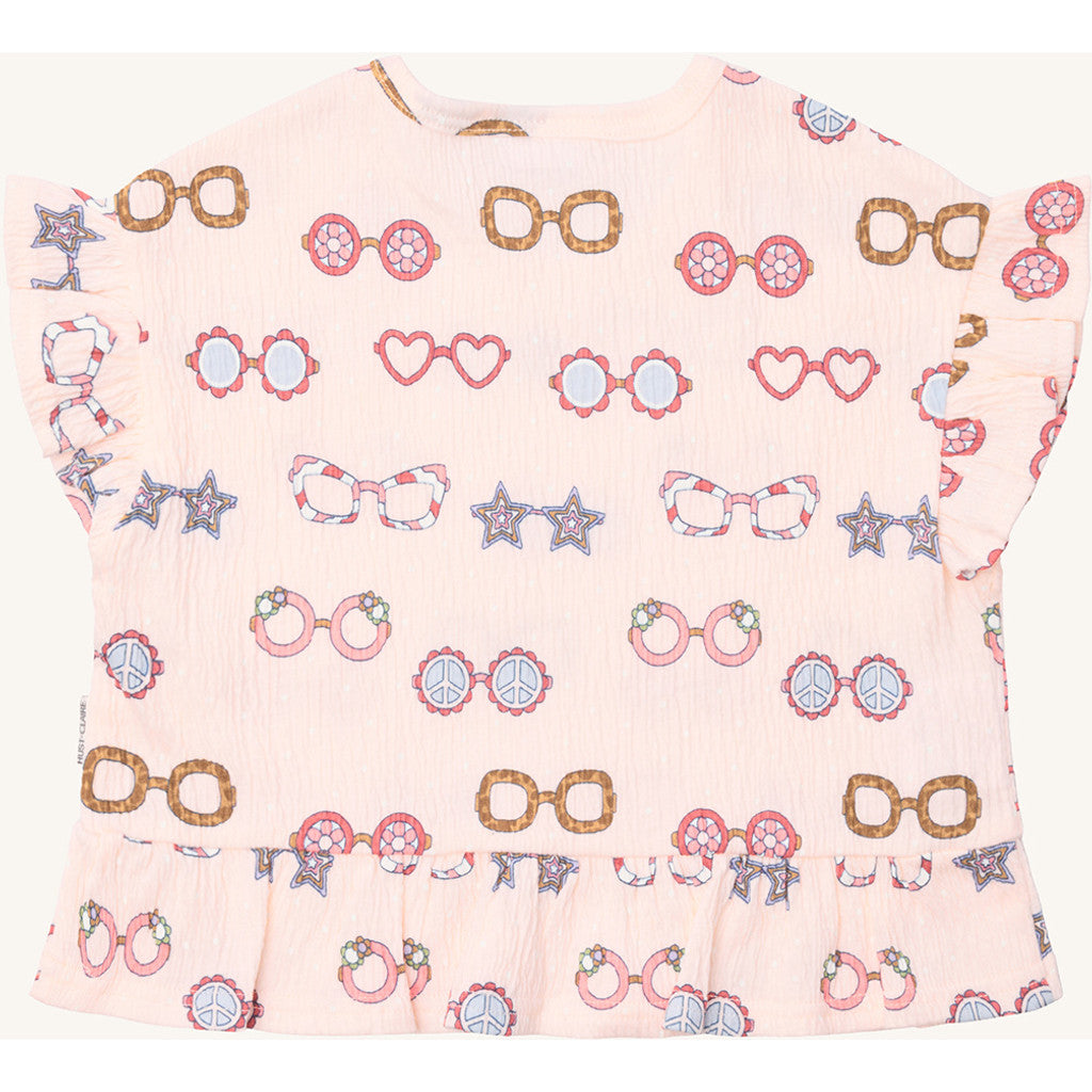 Hust & Claire T-shirt HCAlma Sun glasses T-shirt S/S 4307 Rose Beach
