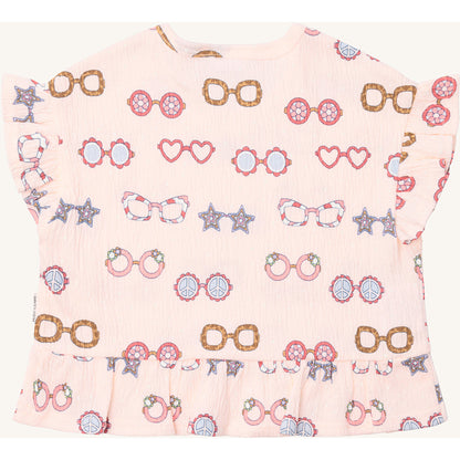 Hust & Claire T-shirt HCAlma Sun glasses T-shirt S/S 4307 Rose Beach