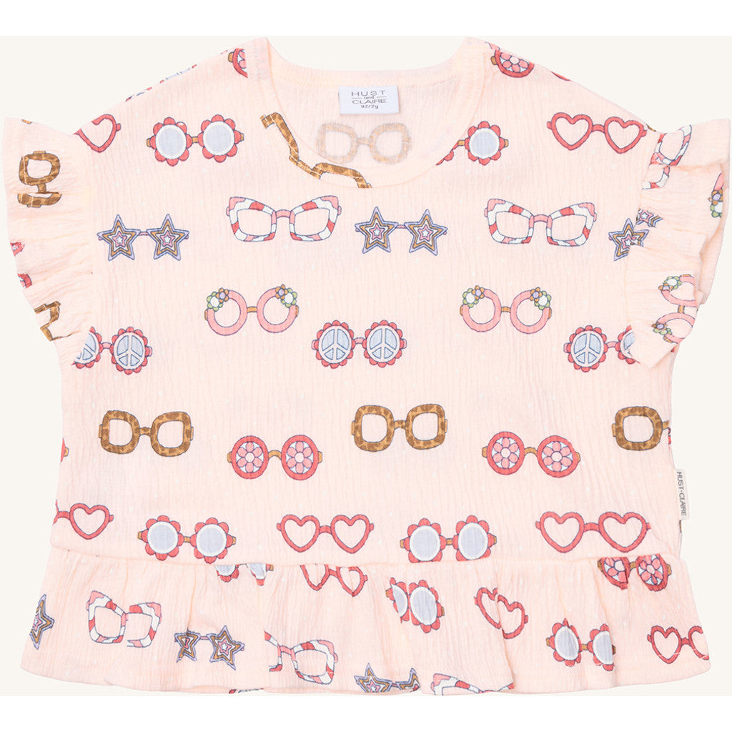Hust & Claire T-shirt HCAlma Sun glasses T-shirt S/S 4307 Rose Beach