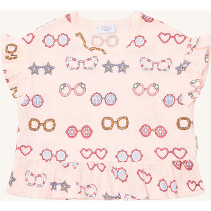 Hust & Claire T-shirt HCAlma Sun glasses T-shirt S/S 4307 Rose Beach