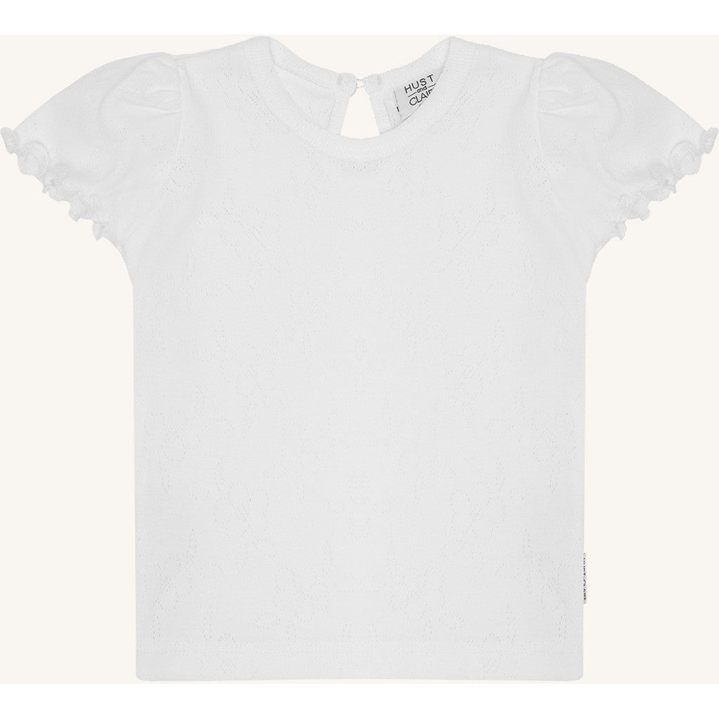 Hust & Claire T-shirt HCAlma basic pointelle T-shirt S/S 3246 White