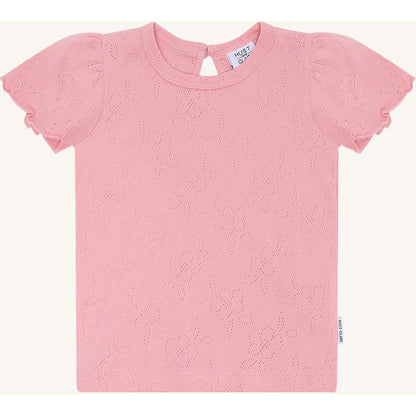 Hust & Claire T-shirt HCAlma basic pointelle T-shirt S/S 3761 Shell